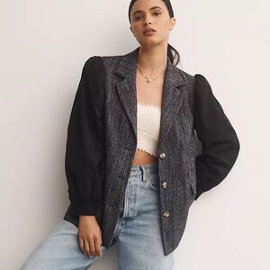 ANTHROPOLOGIE Maeve Mixed Media Relaxed Jacket NWT size 6